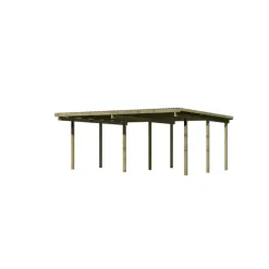 Doppelcarport 'Eco 1' 563 x 490 cm Kiefer KDI PVC-Dach