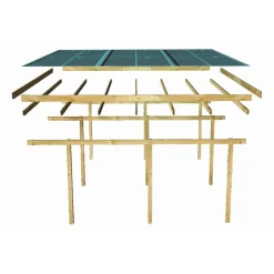 Doppelcarport 'Eco 1' 563 x 490 cm Kiefer KDI PVC-Dach