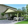 Doppelcarport 'Wallgau' mit Dachlattung 620 x 600 cm natur