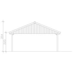 Doppelcarport 'Wallgau' mit Dachlattung 620 x 600 cm natur