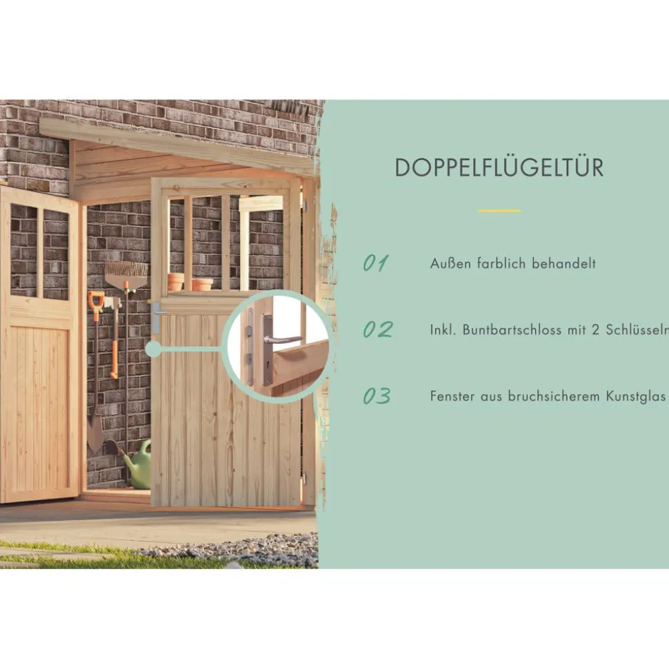 Doppelflügeltür naturbelassen 164 x 180,5 cm