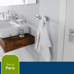 Doppelhaken 'Paris' chromfarben 8,4 cm