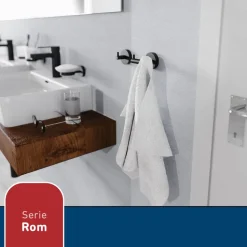 Doppelhaken 'Rom' mattschwarz 8,4 cm