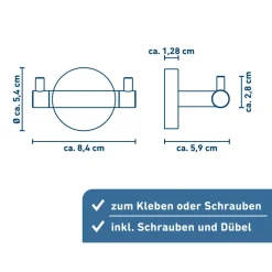 Doppelhaken 'Rom' mattschwarz 8,4 cm