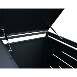 Doppel-Mülltonnenbox Stahlblech anthrazit 132 x 82 x 116 cm