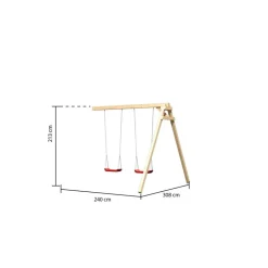 Doppelschaukelanbau 240 cm naturbelassen