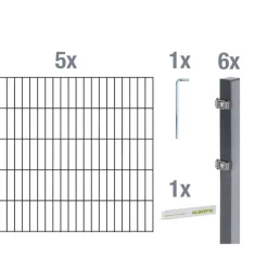 Doppelstabmatten-Set anthrazit 160 x 1000 cm