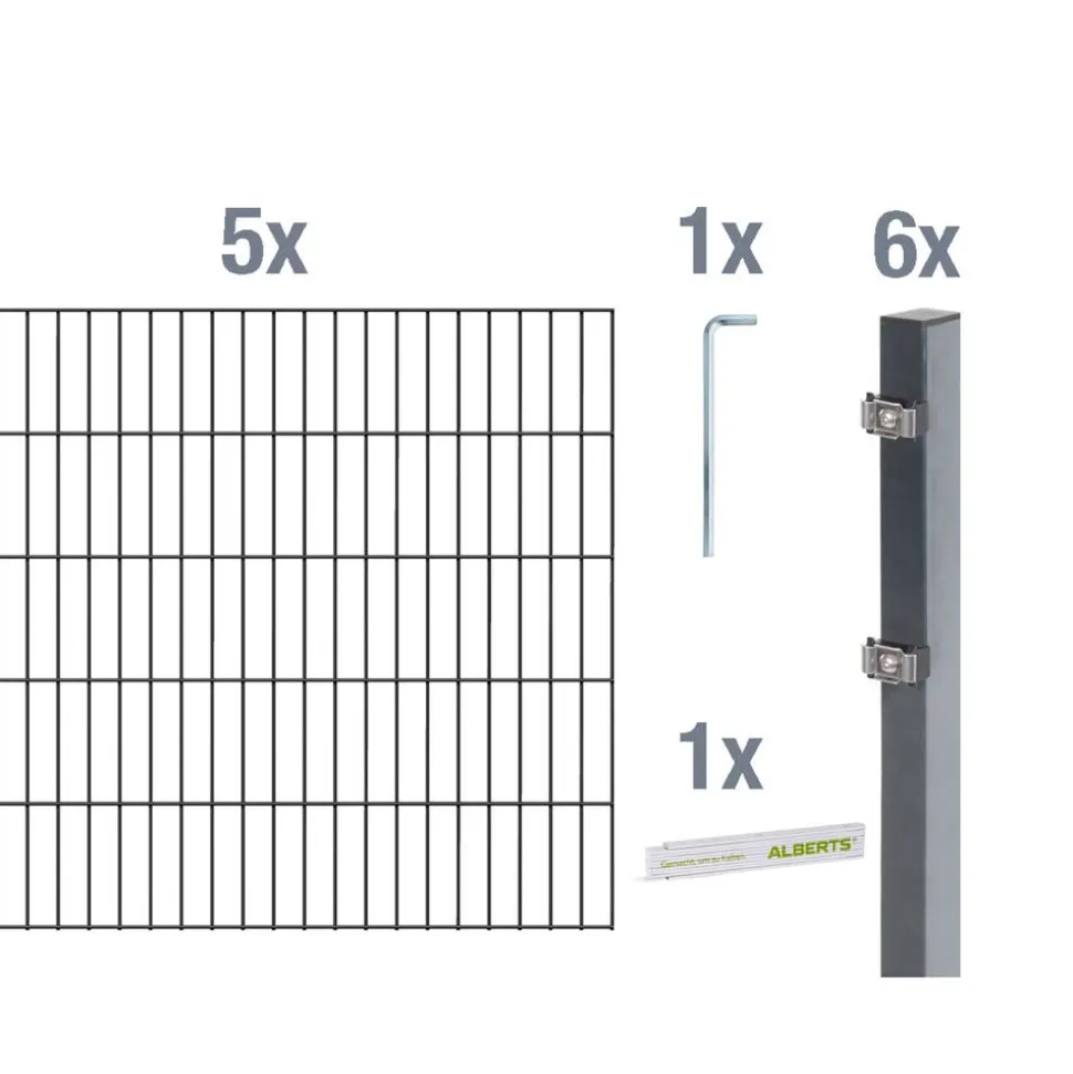 Doppelstabmatten-Set anthrazit 140 x 1000 cm