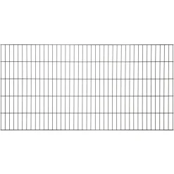 Doppelstabmattenzaun-Set 'Blacky' schwarz 2400 x 100 cm