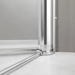 Drehfalttür 'Elana Komfort' für Nische links teilgerahmt, Klarglas chromefarben 80 x 200 cm