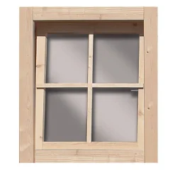 Dreh-/Kippfenster Fichte naturbelassen 69 x 80 x 6 cm, für Gartenhäuser 28 mm