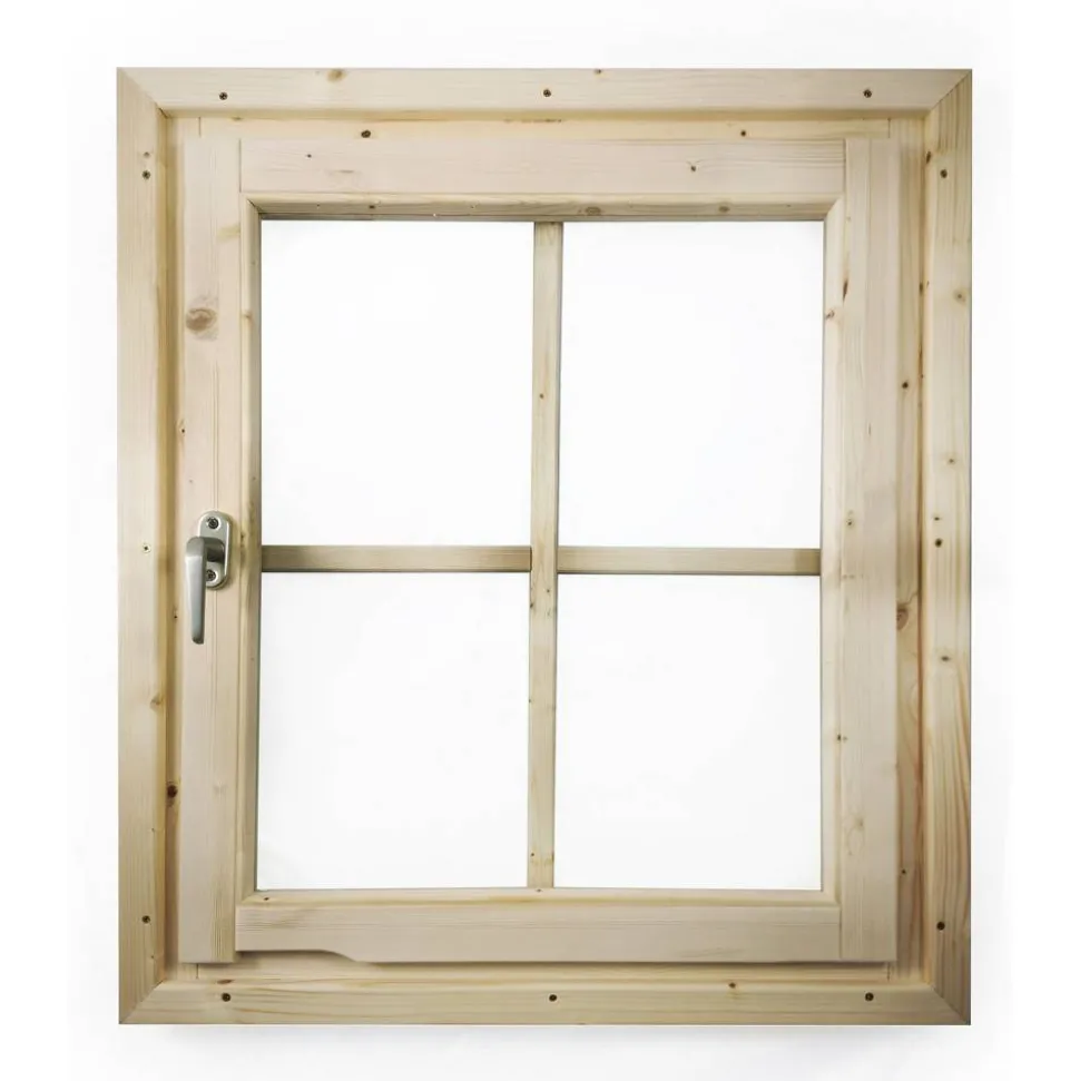 Dreh-/Kippfenster Fichte naturbelassen 69 x 80 x 6 cm, für Gartenhäuser 28 mm