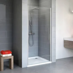 Drehtür für Nische 'Alexa Style 2.0' teilgerahmt, aluminiumfarben, 80 x 192 cm