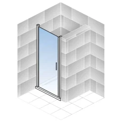 Drehtür für Nische 'Alexa Style 2.0' teilgerahmt, aluminiumfarben, 80 x 192 cm