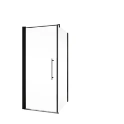 Drehtür inklusive Seitenwand 'Alexa Style 2.0' mattschwarz 80 x 80 cm