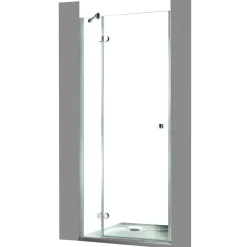 Drehtür 'Winga' für Nische links, mit Antikalkbeschichtung 80 x 195 cm grau
