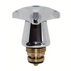 Dreikantgriff verchromt 1/2", Markierung blau/rot/weiß