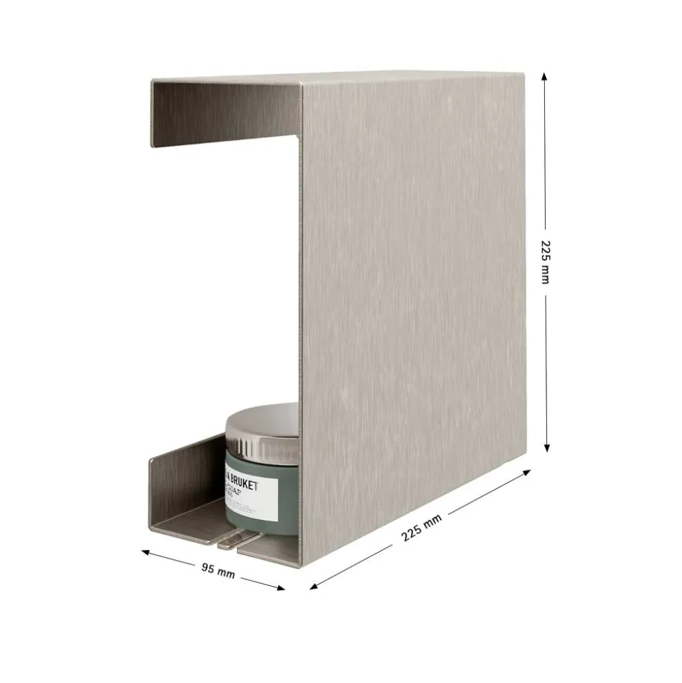 Duschablage edelstahlfarben 22,5 x 22,5 x 9,5 cm mit Klebelösung