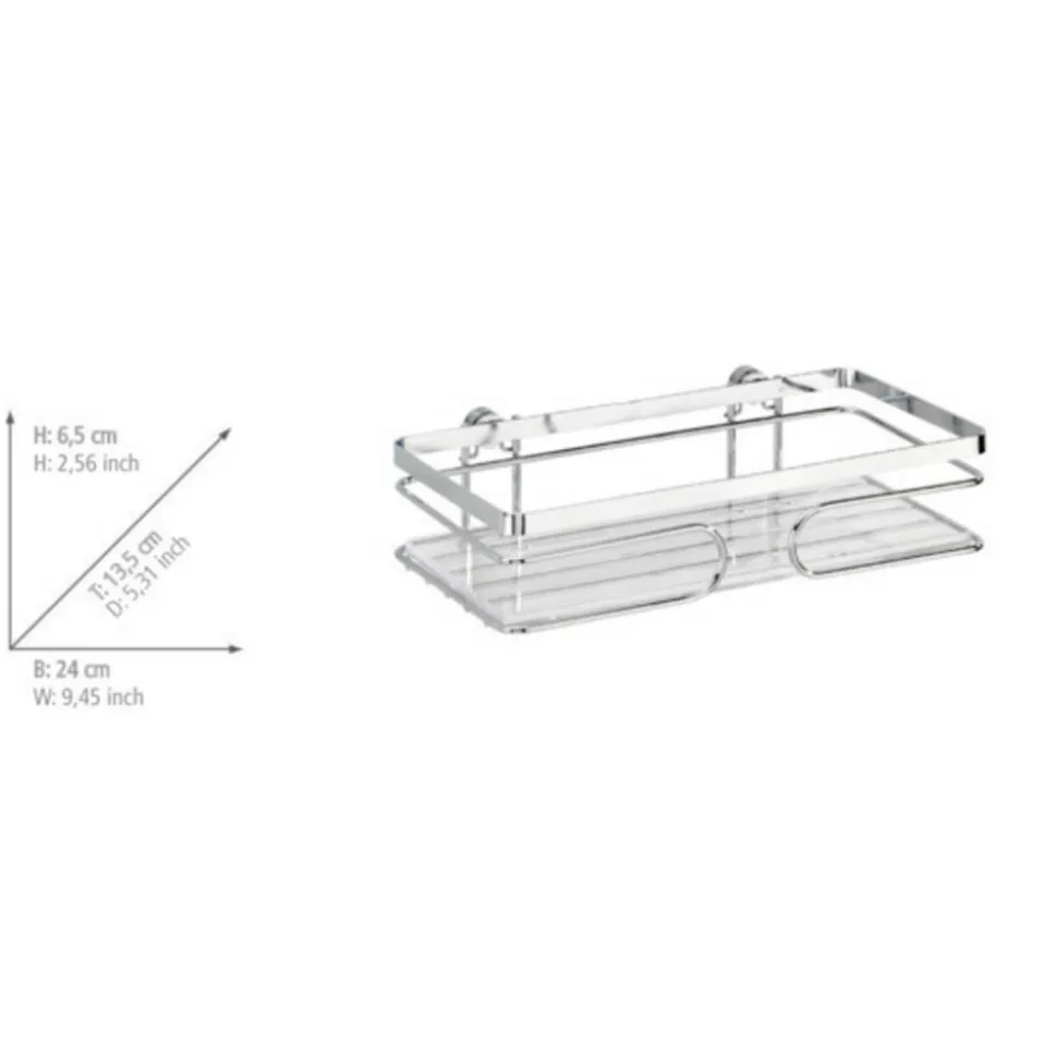 Duschablage 'Premium' Edelstahl glänzend 24 x 6,5 x 13,5 cm
