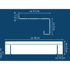 Duschablage 'Pori' 28 x 6,3 x 9,7 cm Aluminium schwarz