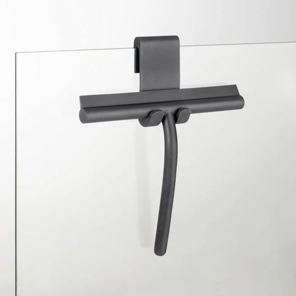 Duschabzieher 'Mondine' Edelstahl Silikon schwarz 21 cm