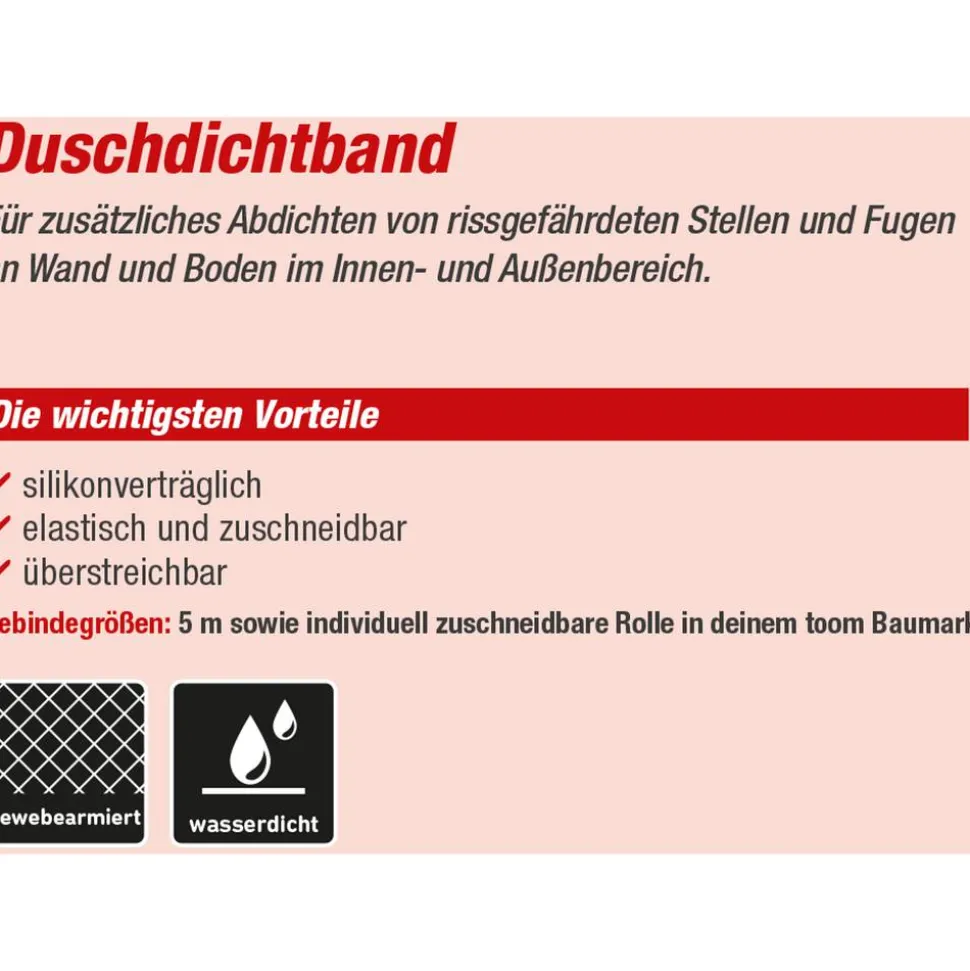 Duschdichtband grau 5 m