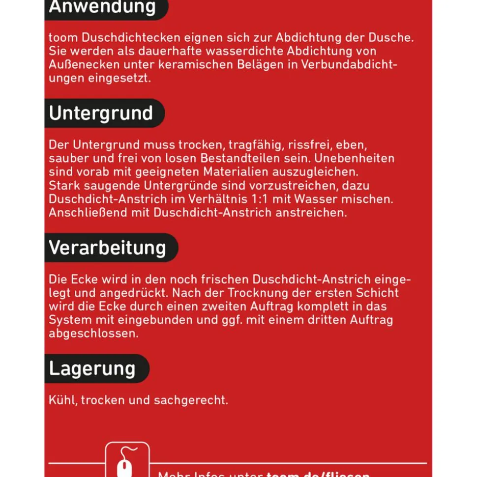 Duschdicht für Außenecken