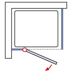 Duschkabine auf Fliesen 'MasterClass' Chromoptik Tür links 90 x 200 x 90 cm