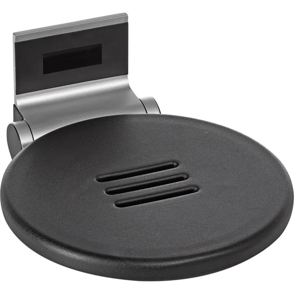 Duschklappsitz 'Premium' silbern/schwarz, Ø 34 cm, bis 150 kg