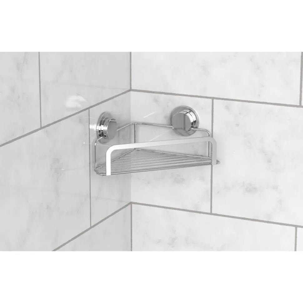 Duschkorb 'Lund' silbern Stahl verchromt 26 x 10,7 x 16,6 cm