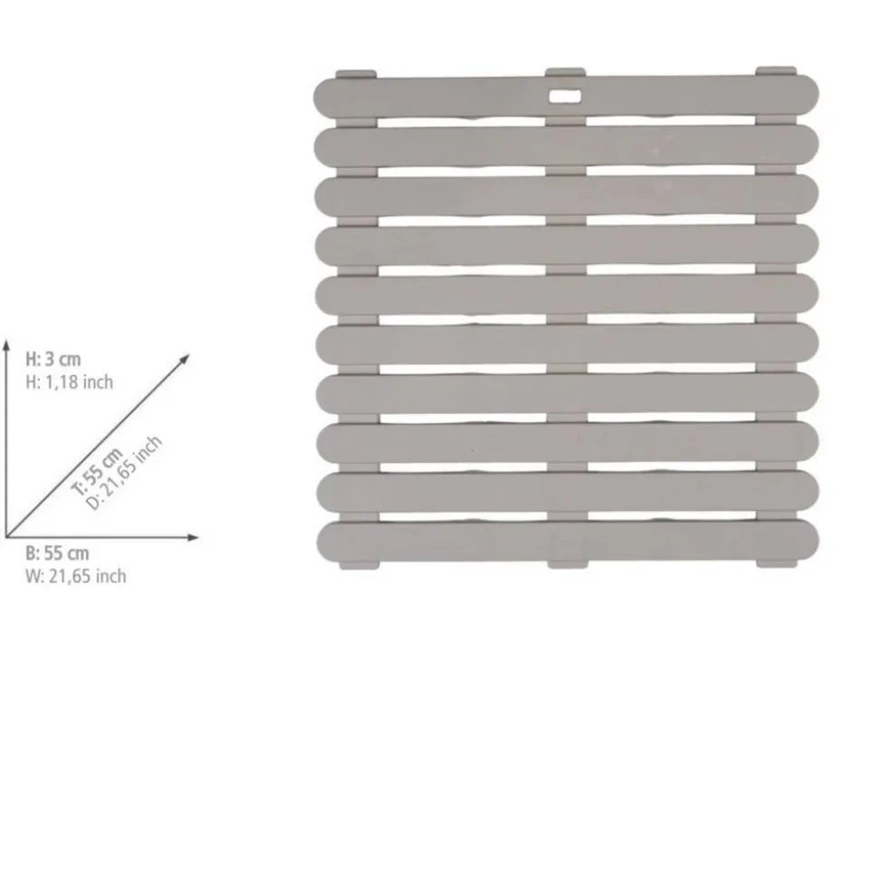 Duschmatte 'Indoor & Outdoor' Kunststoff taupe 55 x 55 cm