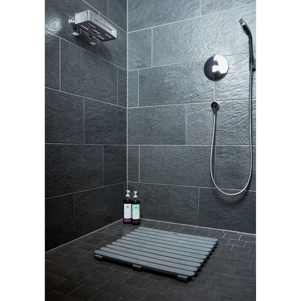 Duschmatte 'Indoor & Outdoor' Kunststoff grau 55 x 55 cm