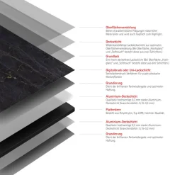 Duschrückwand 'DecoDesign' Softtouch Stein Marmor-Anthrazit-Gold 255 x 100 cm