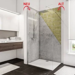 Duschrückwand 'DecoDesign' Softtouch Stein Marmor-Anthrazit-Kupfer 255 x 100 cm