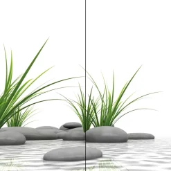 Duschrückwand 'DecoDesign' Zen-Steine Gras 210 x 90 x 90 cm, über Eck