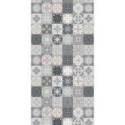 Duschrückwand Fliesenoptik mediterranes Design grau/weiß/beige 150 x 255 cm
