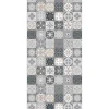 Duschrückwand Fliesenoptik mediterranes Design grau/weiß/beige100 x 255 cm