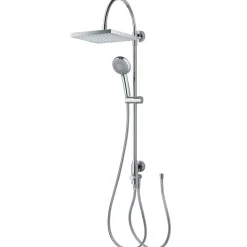 Duschsystem 'Aquamaxx 200' chromfarben eckige Kopfbrause, für separate Armatur