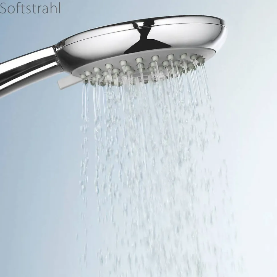 Duschsystem 'Aquamaxx 310' chromfarben mit Einhebelmischer, eckige Kopfbrause