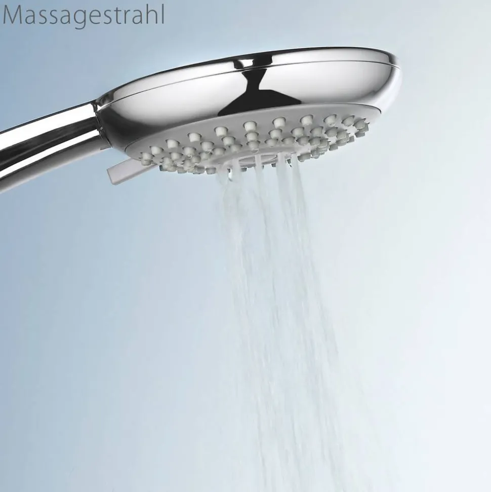 Duschsystem 'Aquamaxx 200' chromfarben mit Thermostat, eckige Kopfbrause