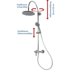 Duschsystem 'Aquamaxx 200' chromfarben mit Einhebelmischer, runde Kopfbrause