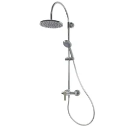 Duschsystem 'Aquamaxx 200' chromfarben mit Einhebelmischer, runde Kopfbrause