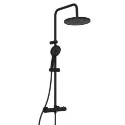 Duschsystem 'Adria' mit Thermostat schwarz rund