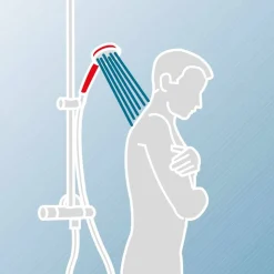 Duschsystem 'DuschMaster Rain' mattschwarz eckig, mit Einhebelmischer