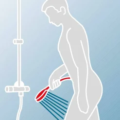 Duschsystem 'DuschMaster Rain' mattschwarz eckig, mit Einhebelmischer