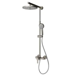 Duschsystem 'DuschMaster Rain III Modern' mit Thermostat und Ablage, rund, 111 cm