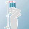 Duschsystem 'DuschMaster Rain' mattschwarz rund, mit Einhebelmischer