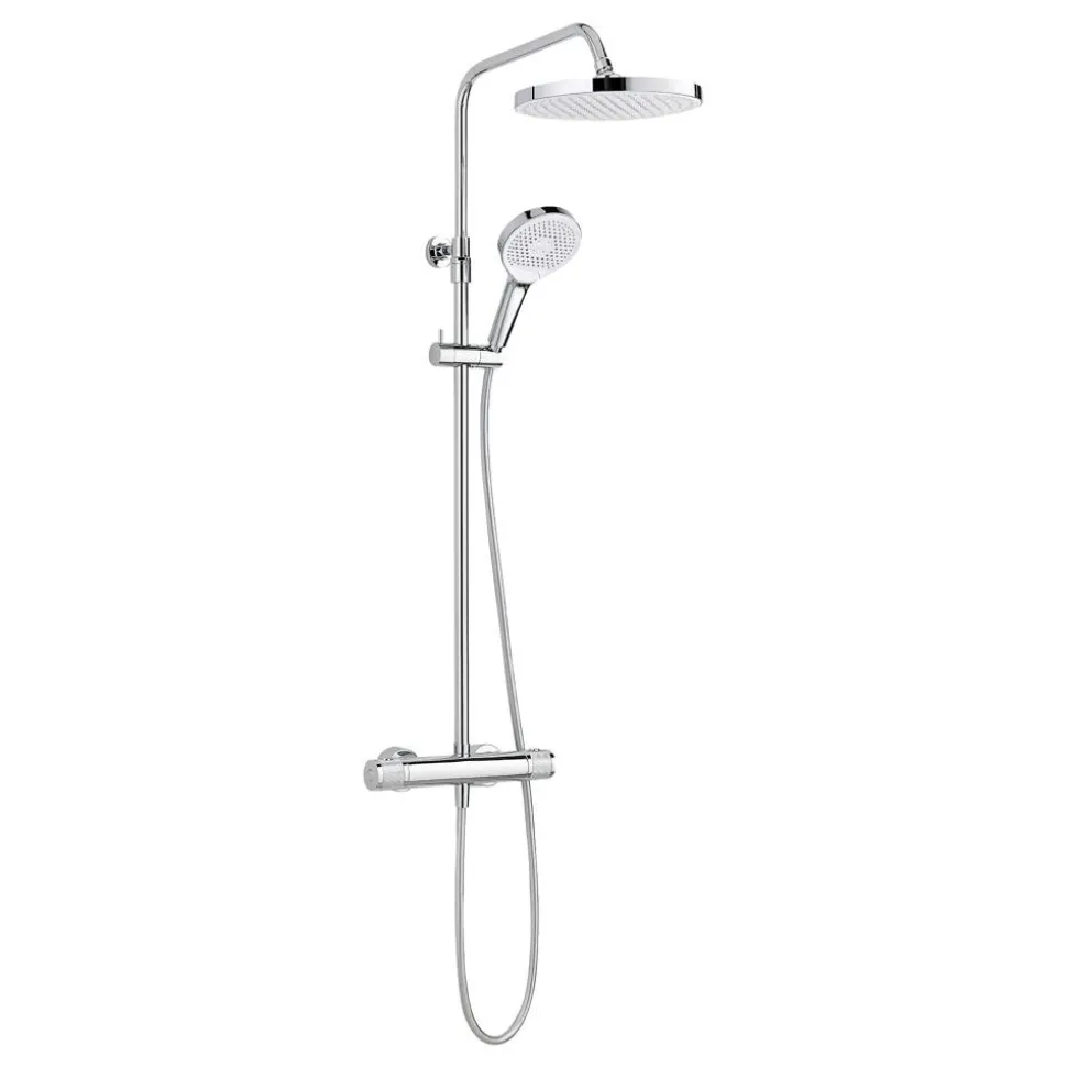 Duschsystem 'Glaia' chromfarben mit Thermostat