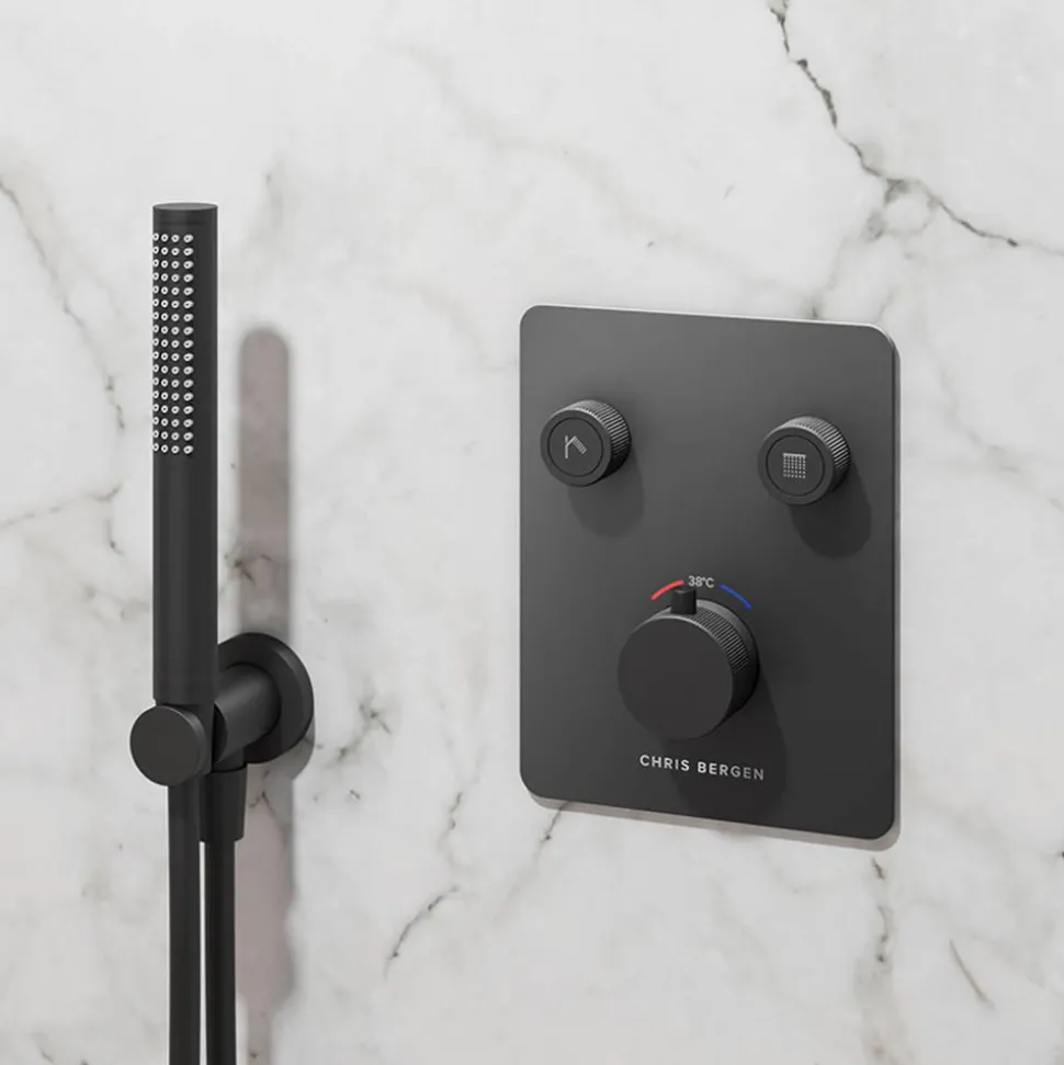 Duschthermostat 'Aquatronic' Unterputz schwarz matt 2 Ausgänge