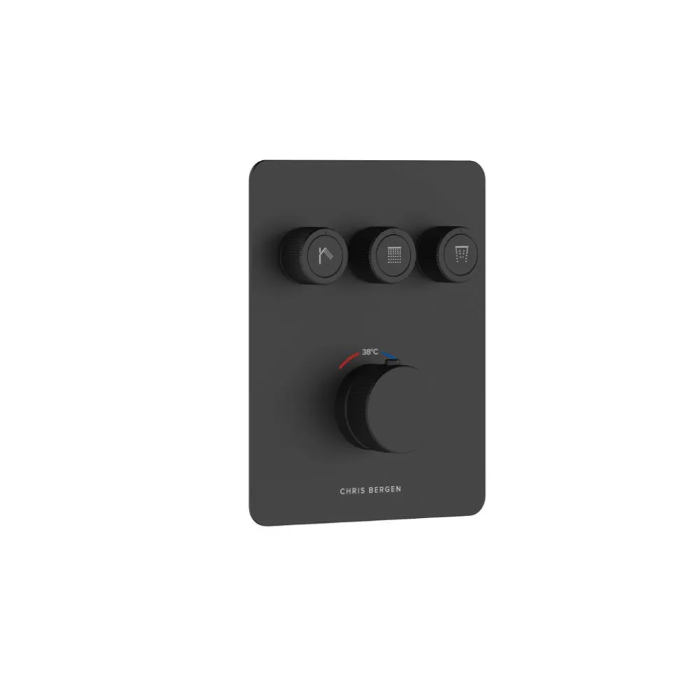 Duschthermostat 'Aquatronic' Unterputz schwarz matt 3 Ausgänge